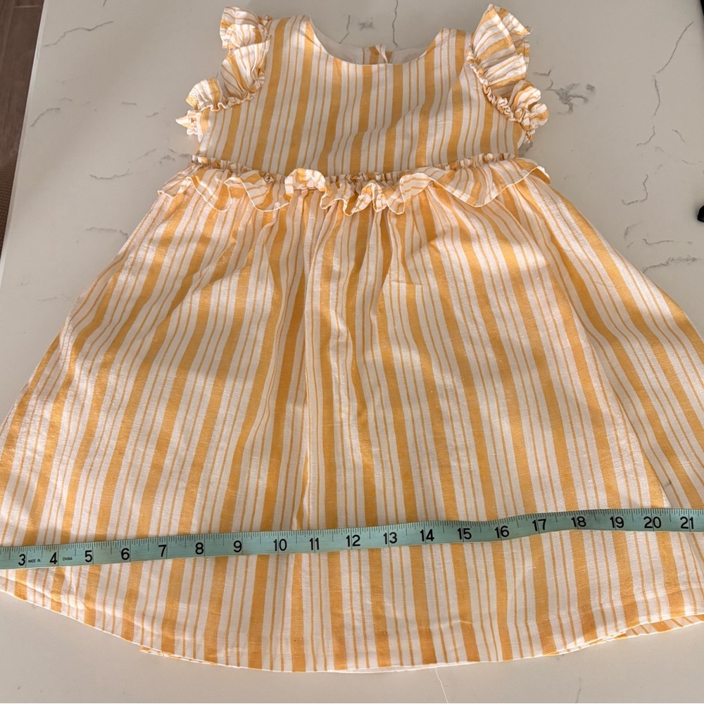 Bonnie Jean Yellow Striped Kids Casual Dress 4/4T
